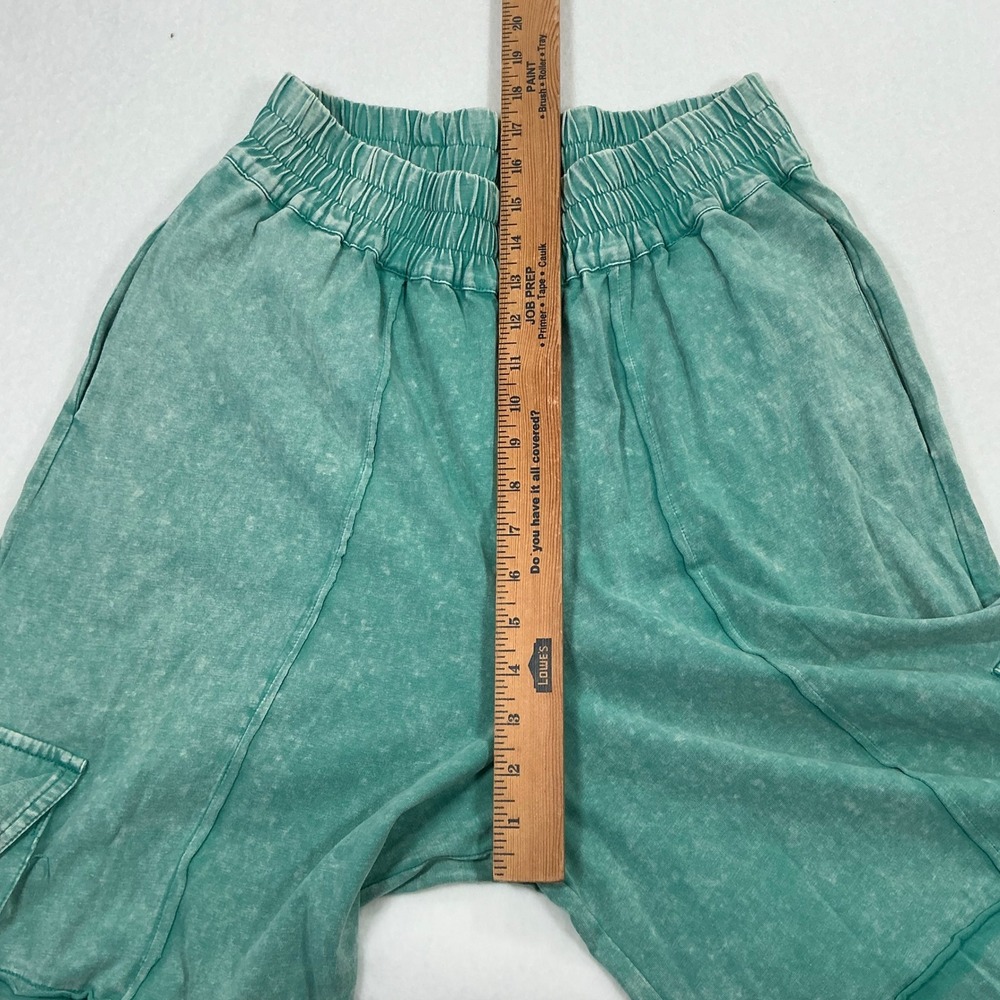 Wide Leg Cargo Pants in Teal Green - Picture 4 of 9